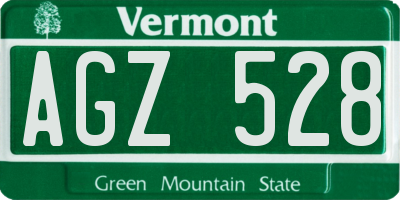 VT license plate AGZ528