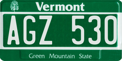 VT license plate AGZ530