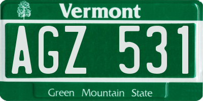VT license plate AGZ531