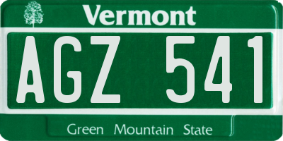 VT license plate AGZ541