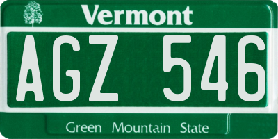 VT license plate AGZ546