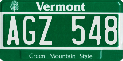 VT license plate AGZ548