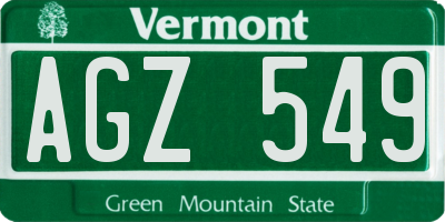 VT license plate AGZ549