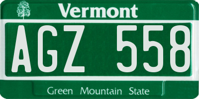 VT license plate AGZ558