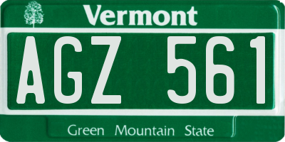 VT license plate AGZ561