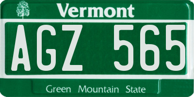 VT license plate AGZ565