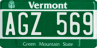 VT license plate AGZ569