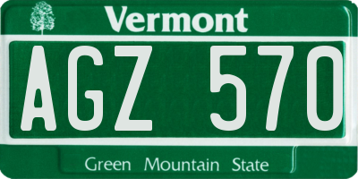 VT license plate AGZ570