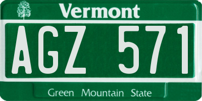 VT license plate AGZ571