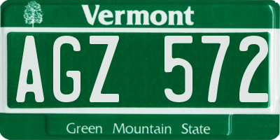 VT license plate AGZ572