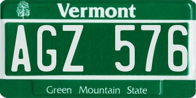 VT license plate AGZ576