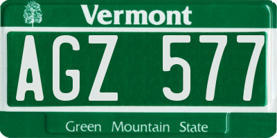 VT license plate AGZ577
