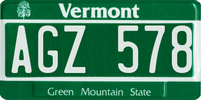 VT license plate AGZ578