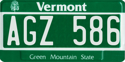 VT license plate AGZ586