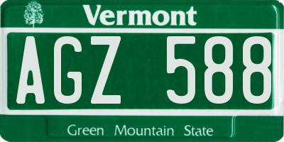 VT license plate AGZ588