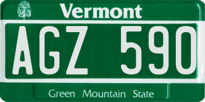 VT license plate AGZ590