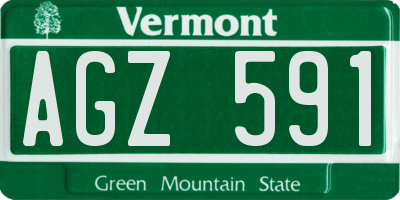 VT license plate AGZ591