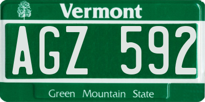 VT license plate AGZ592