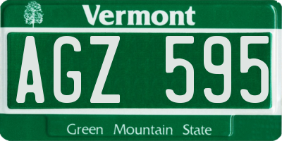 VT license plate AGZ595