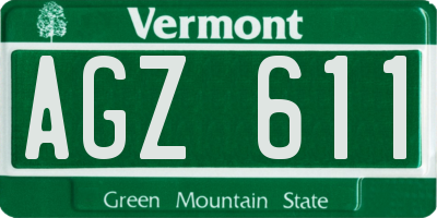 VT license plate AGZ611