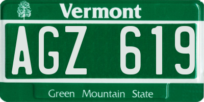 VT license plate AGZ619