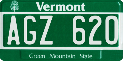 VT license plate AGZ620