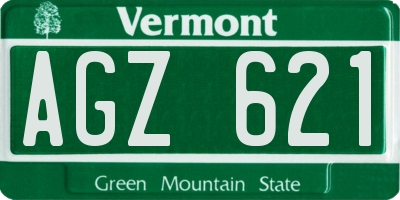 VT license plate AGZ621
