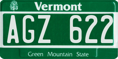 VT license plate AGZ622