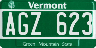 VT license plate AGZ623