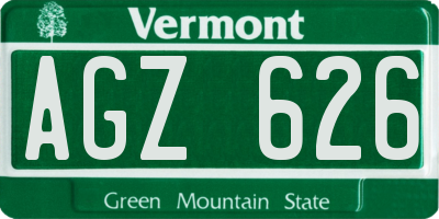 VT license plate AGZ626