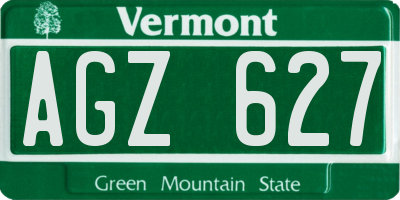 VT license plate AGZ627