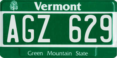 VT license plate AGZ629