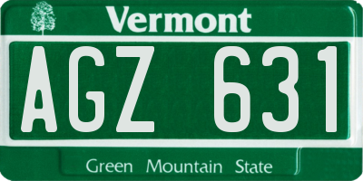 VT license plate AGZ631