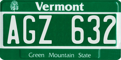 VT license plate AGZ632