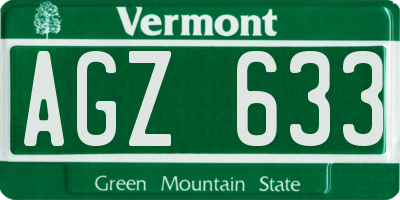 VT license plate AGZ633