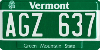 VT license plate AGZ637