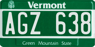 VT license plate AGZ638
