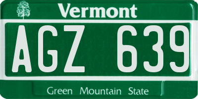 VT license plate AGZ639
