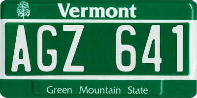 VT license plate AGZ641