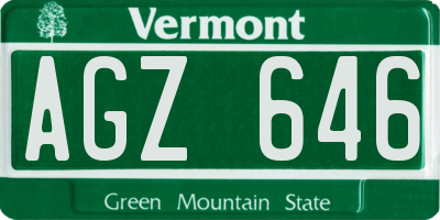 VT license plate AGZ646