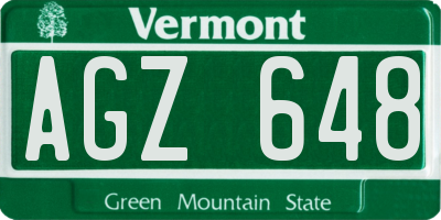 VT license plate AGZ648