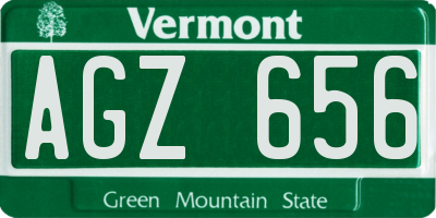VT license plate AGZ656