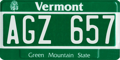 VT license plate AGZ657