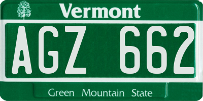 VT license plate AGZ662