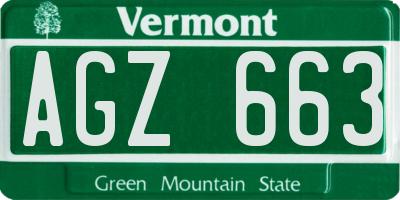 VT license plate AGZ663