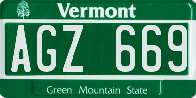 VT license plate AGZ669