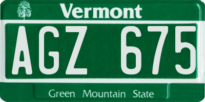 VT license plate AGZ675