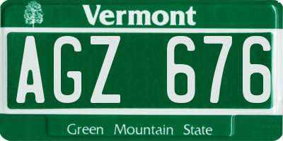VT license plate AGZ676