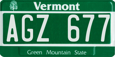 VT license plate AGZ677