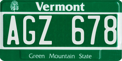 VT license plate AGZ678